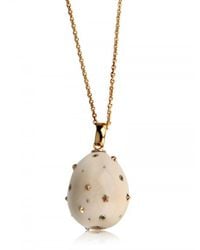 Bibi Van Der Velden | Natural Ivory Egg Pendant Necklace | Lyst