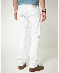 Replay Replay Waitom Regular Slim Straight Jeans in White for Men - Lyst