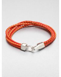 Tateossian | Metallic Braided Leather Bracelet for Men | Lyst