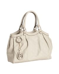 Lyst - Gucci Off White Guccissima Leather Sukey Shoulder Bag in White