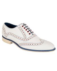 Barker Barker Grant Union Jack Leather Brogue Shoes White for Men - Lyst