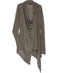 Donna Karan Fine Knit Cashmere Wrap Cardigan in Anthracite (Gray) - Lyst