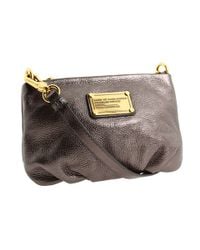 Marc By Marc Jacobs | Gray Classic Q Metallic Leather Percy Bag | Lyst