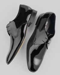 Ferragamo | Black Andrea Patent Lace-ups for Men | Lyst
