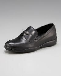 Prada | Black Classic Logo Loafer | Lyst