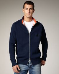 Robert Graham | Blue Skeeter Zip Sweater, Navy for Men | Lyst