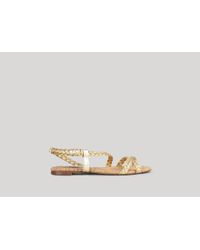 Stella McCartney - Metallic Flat Rapunzel Braided Sandal - Lyst