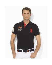 Ralph Lauren Polo Hong Kong Country Mesh Polo in Black for Men - Lyst