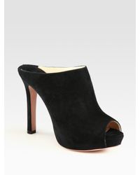 black suede mules closed toe