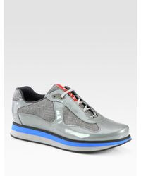 prada americas cup grey suede