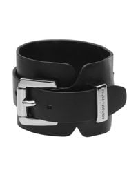 Michael Kors | Leather Cuff Black | Lyst