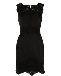 Karen millen Heavy Cotton Lace Collection Dress in Black | Lyst