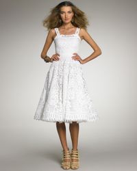 Oscar de la Renta | White Battenberg Lace Dress | Lyst