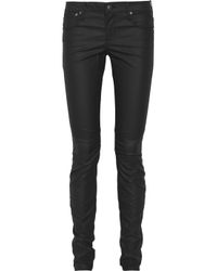 Helmut Lang Coated Cottonblend Skinny Jeans in Black - Lyst