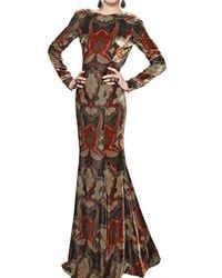 Etro | Multicolor Printed Viscose Silk Velvet Long Dress | Lyst