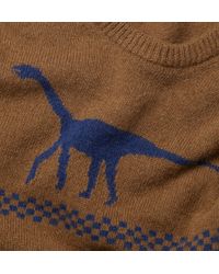 Lyst - Jil Sander Dinosaur Intarsia Camel and Woolblend Sweater in