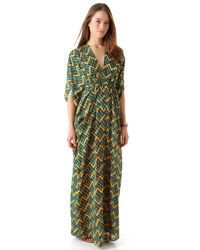 maxi issa caftan chiffon dress khaki