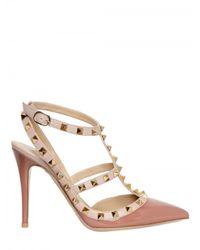 Valentino | Natural 100mm Rock Stud Patent Pumps | Lyst