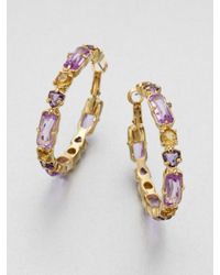 kate spade new york | Purple Multicolor Stone Hoop Earrings | Lyst