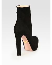 prada suede platform booties