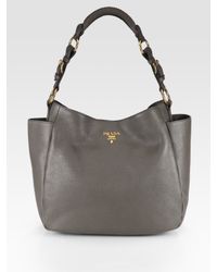prada vitello daino side pocket tote