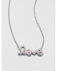 Sydney Evan | Metallic Diamond Accented Love Pendant Necklace14k White Gold | Lyst