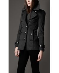 burberry short wool coat