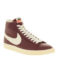 leather blazer bordeux nike mid sneakers brown