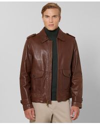 brooks brothers mens leather jacket