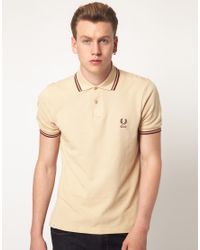 Fred Perry Polo 60th Anniversary in Beige (Natural) for - Lyst