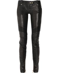 Balmain Skinny Leather Pants in Black | Lyst