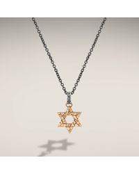 John Hardy | Metallic Bronze Star Of David Pendant On Stainless Steel Necklace for Men | Lyst