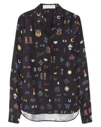 Stella McCartney | Blue Printed Silk Shirt | Lyst