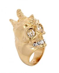 Alexander McQueen | Metallic Punk Shell Skull Ring | Lyst
