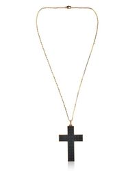 Les Petits Joueurs | Black Kiki Gold Plated Cross Lego Necklace | Lyst