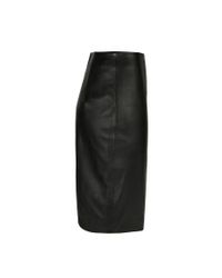AllSaints Lucille Leather Skirt in Black - Lyst