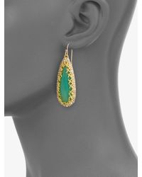 Alexis Bittar | Green Swarovski Crystal Accented Chrysoprase Teardrop Earrings | Lyst