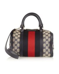 Gucci | Gray Vintage Web Gg Canvas Mini Bowling Bag | Lyst