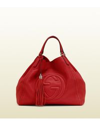 gucci soho red leather shoulder bag