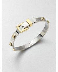 Michael Kors | Metallic Studded Buckle Bangle Braceletsilvertone | Lyst