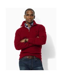 half zip red sweater