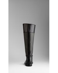 burberry check panel rainboots