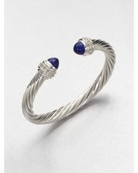 David Yurman | Blue Lapis Sterling Silver Bangle Bracelet | Lyst