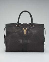 Saint Laurent | Black Cabas Chyc Satchel, Large | Lyst