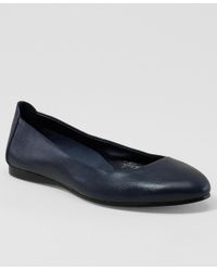 navy leather flats