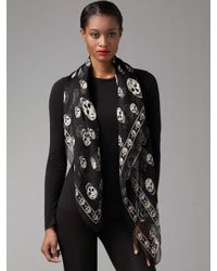 alexander mcqueen black skull scarf