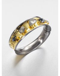Alexis Bittar | Metallic Twotone Doublet Stone Bracelet | Lyst