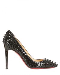 Christian Louboutin 100mm Pigalle Patent Spikes Pumps in Black - Lyst
