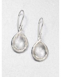 Ippolita | Metallic Clear Quartz Sterling Silver Teardrop Earrings | Lyst