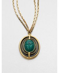 Kara Ross | Green Malachite Lizard Pendant Necklace | Lyst